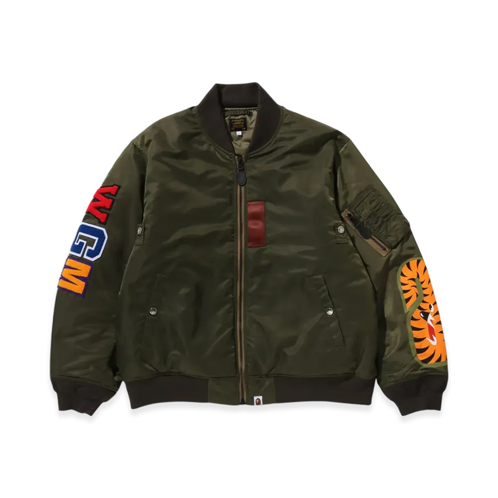 A BATHING APE Shark MA-1 "Olive Drab"