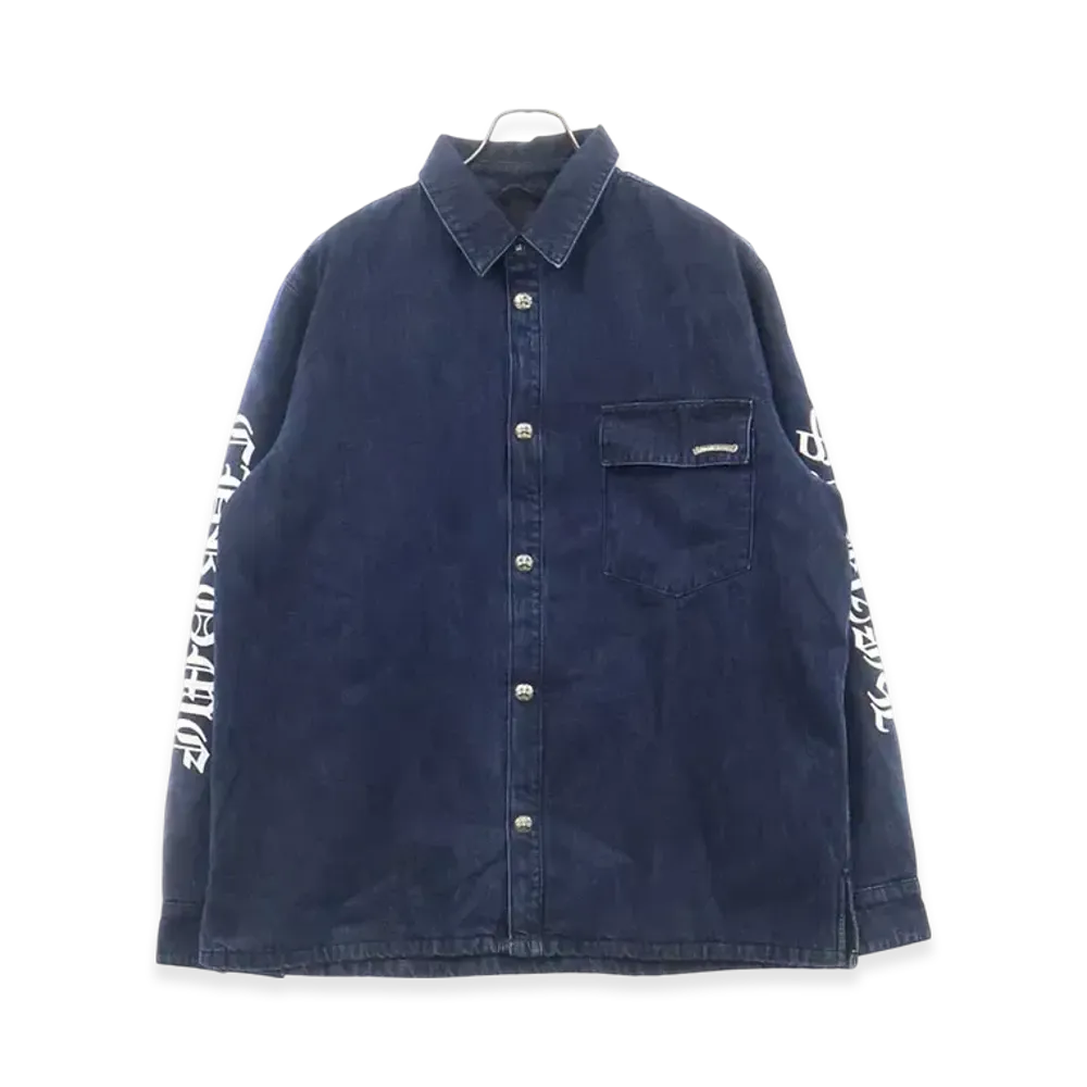Chrome Hearts Work'n Arm Logo Cross Button Denim Shirt "Indigo"