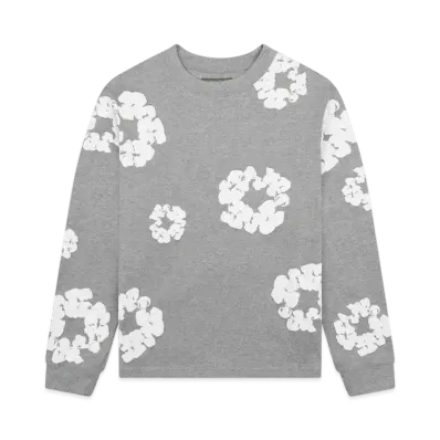 DENIM TEARS Long Sleeve Cotton Wreath Tee "Grey"