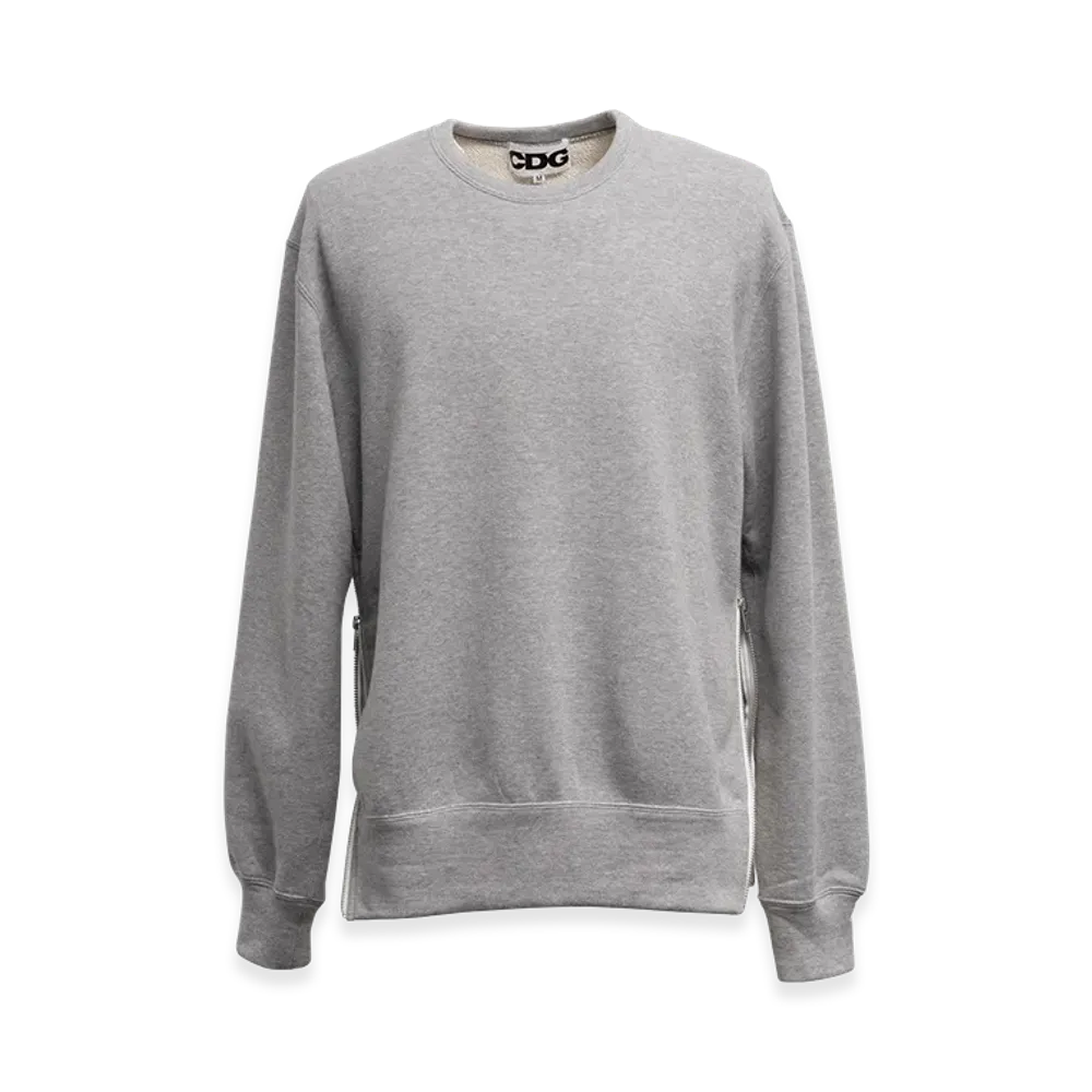 COMME des GARCONS CDG Classic Crew Neck Sweatshirt With Zip "Grey"