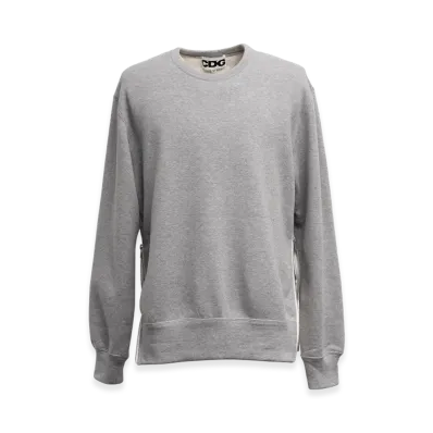 COMME des GARCONS CDG Classic Crew Neck Sweatshirt With Zip "Grey"