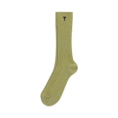 AMI PARIS Cotton Ami De Coeur Socks "Green"