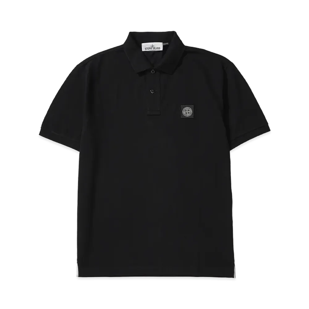 Stone Island Polo Shirt 22002SC Organic Cotton Elastane Pique "Black"