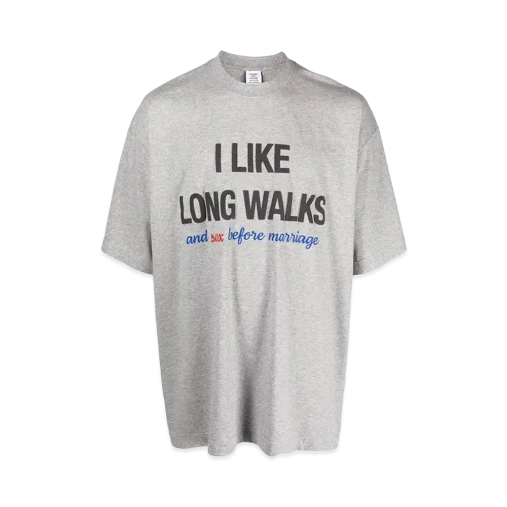 VETEMENTS I Like Long Walks Tee "Grey"
