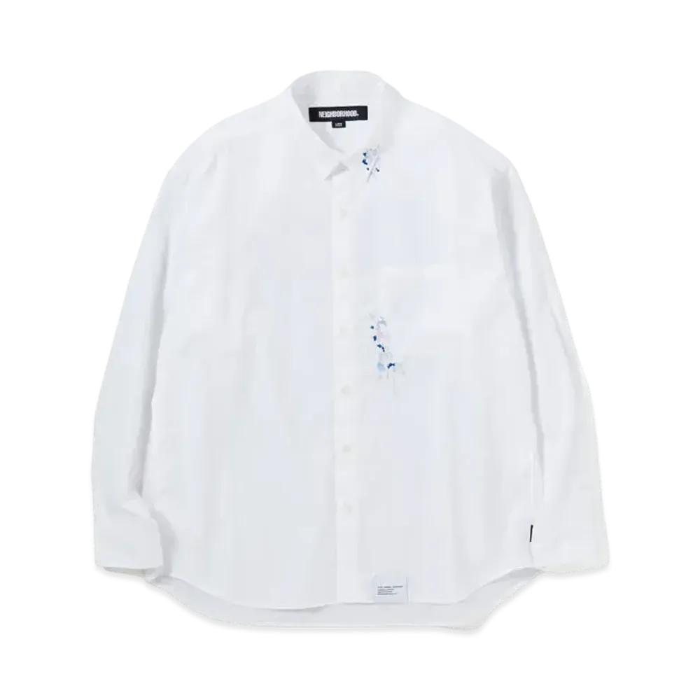 NEIGHBORHOOD Drip Embroidery Shirt LS "White"