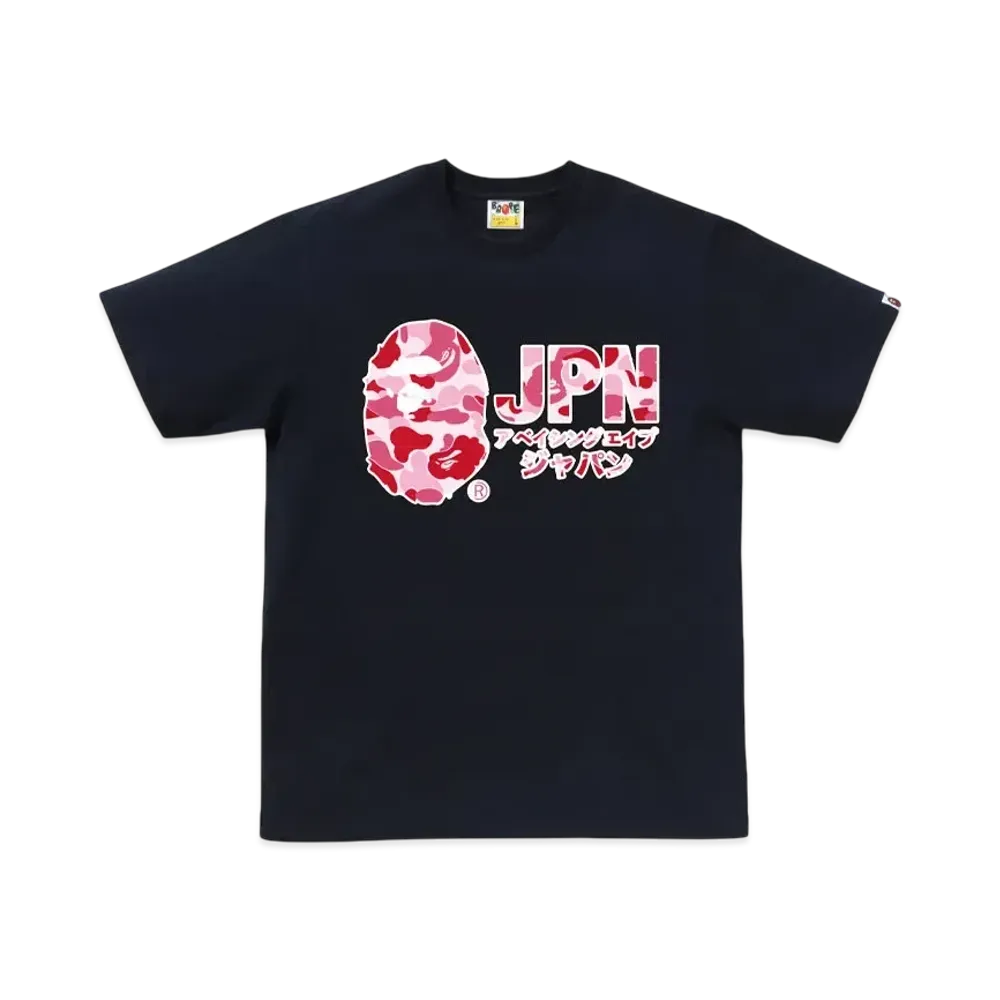 A BATHING APE ABC Camo JPN Katakana Tee "Navy"