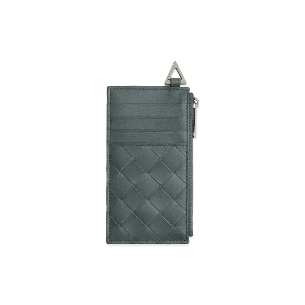 Bottega Veneta Zipped Card Holder "Slate"
