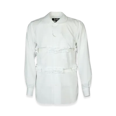 BLACK COMME des GARCONS Polyester Spun Broadcloth Shirt "White"