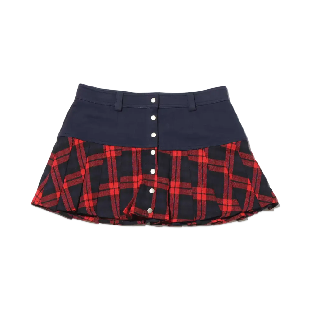 atmos pink Docked Pleated Miniskirt "Navy"