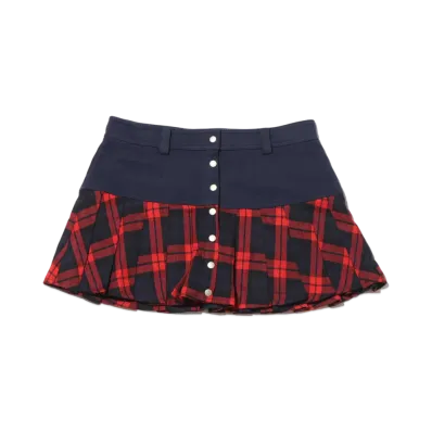atmos pink Docked Pleated Miniskirt "Navy"