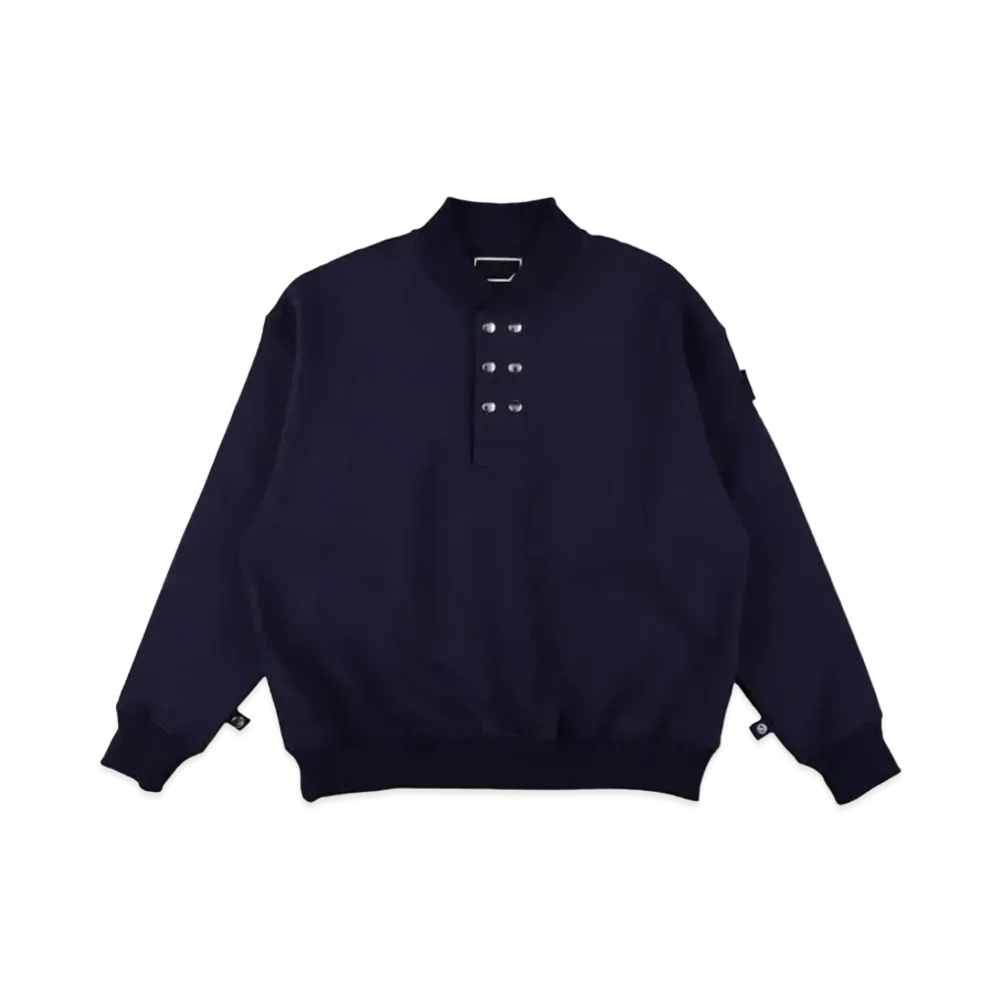 PHINGERIN Double Henley Sweatshirt "Navy"