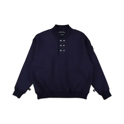 PHINGERIN Double Henley Sweatshirt "Navy"