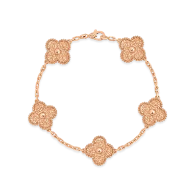 Van Cleef & Arpels Vintage Alhambra bracelet 5 motifs "18K Rose gold"