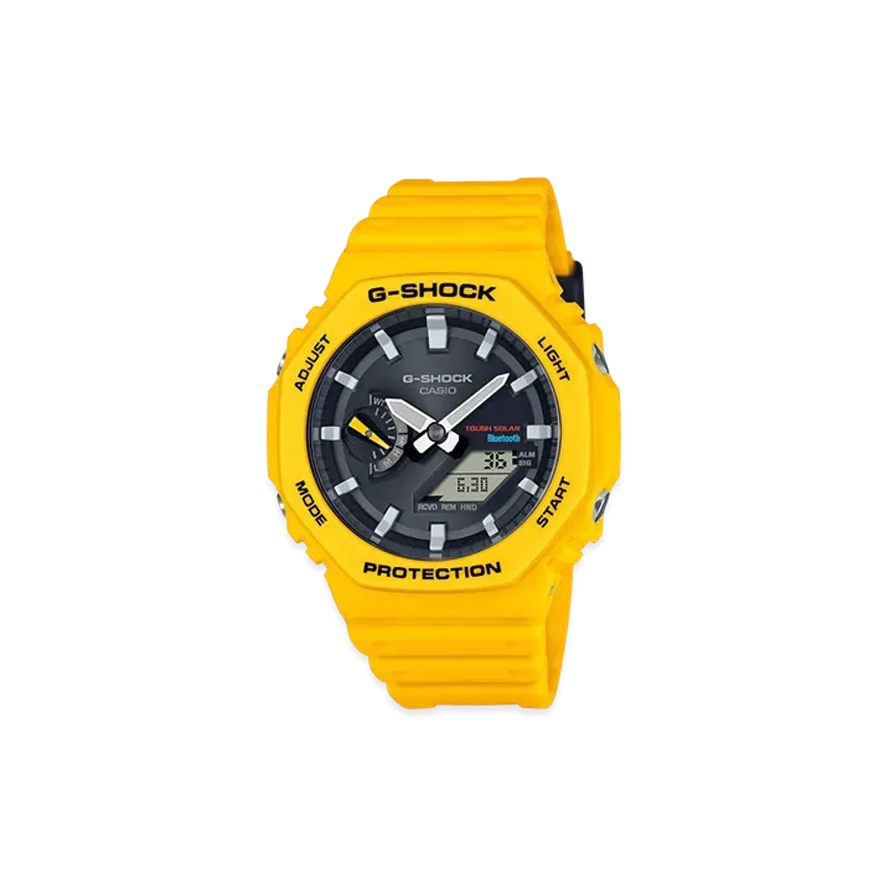 Casio G-Shock 2100 Series Mobile Link Analog-Digi Solar M Watch "Yellow"