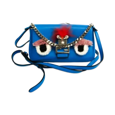 FENDI Monster Micro Bucket Handbag "Blue"