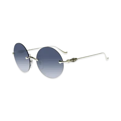 Chrome Hearts OVARYEASY II SHADED 55 18-134 Sunglasses "Silver/Blue"