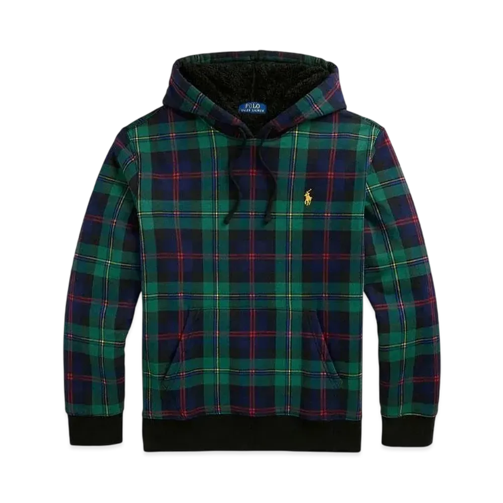 Polo Ralph Lauren Check Pile Fleece-Lined Hoodie "Green"