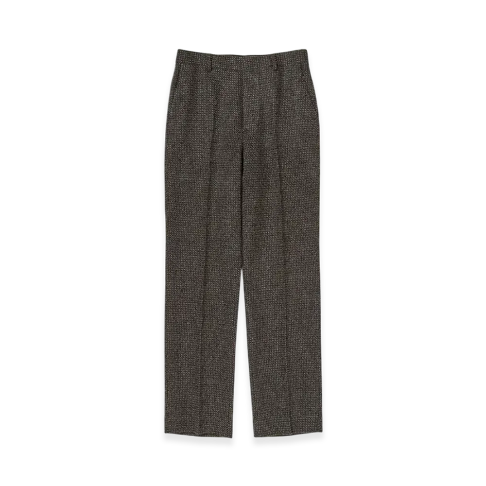 AURALEE Alpaca Wool Silk Tweed Slacks "Dark Gray"