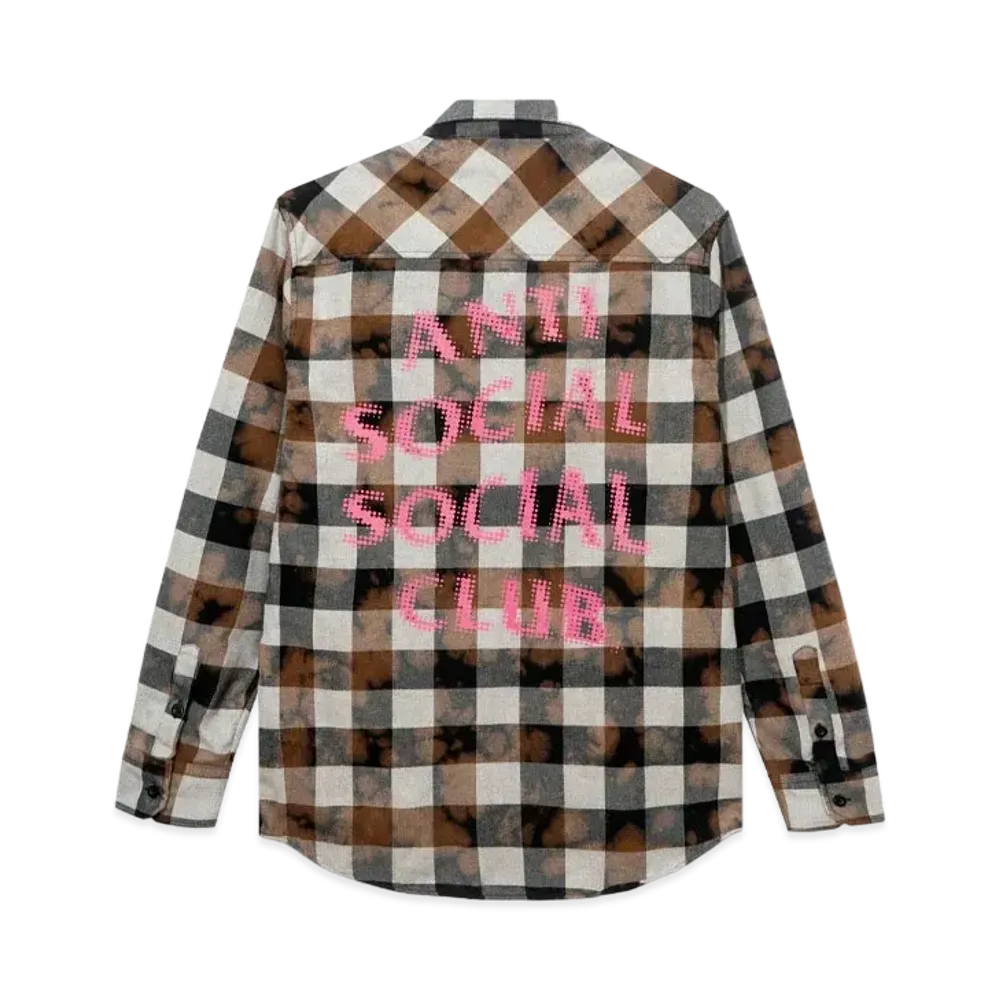 ANTI SOCIAL SOCIAL CLUB SS22 Dialtone Tie Dye Flannel "Black"