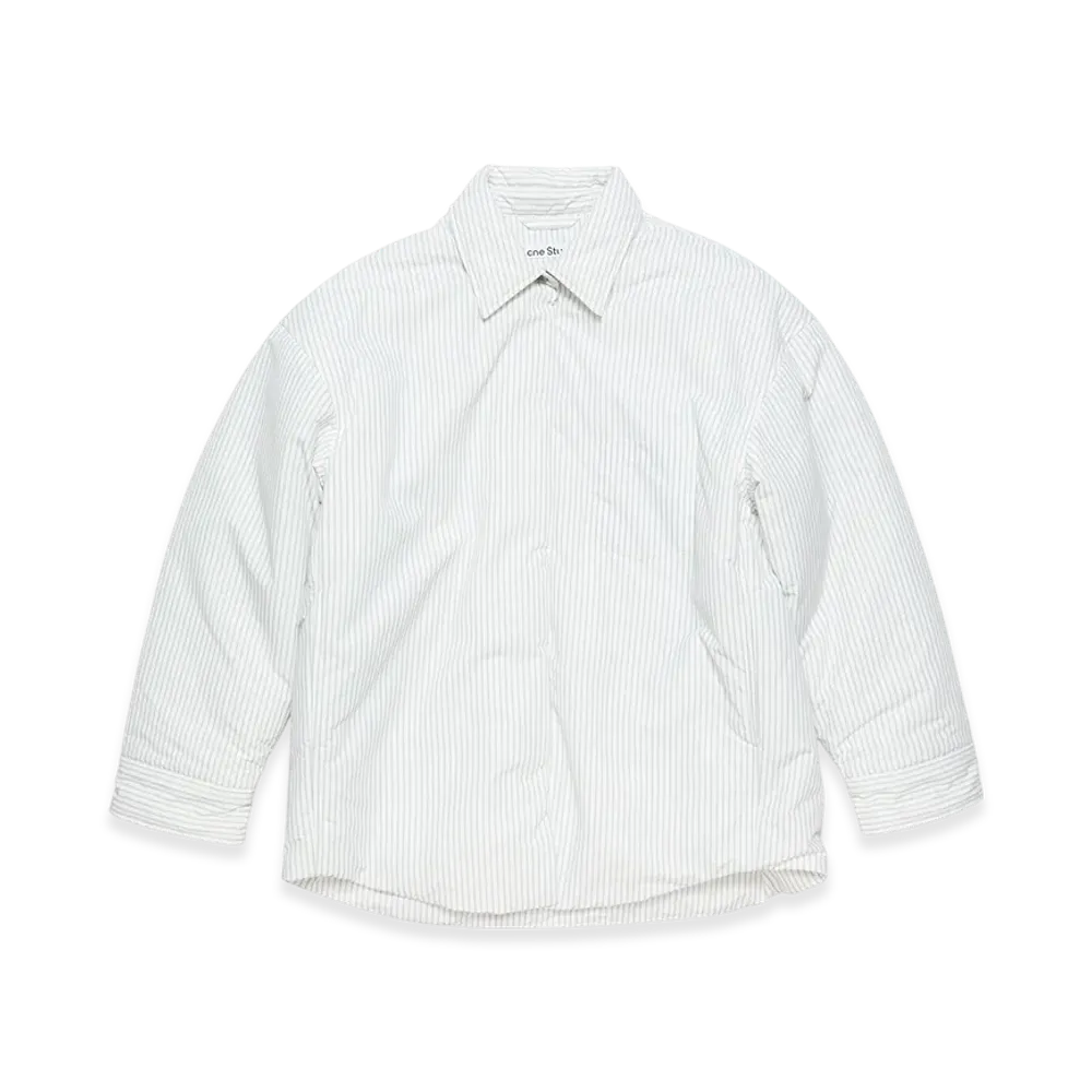 Acne Studios Striped Technical Overshirt "White/Grey"