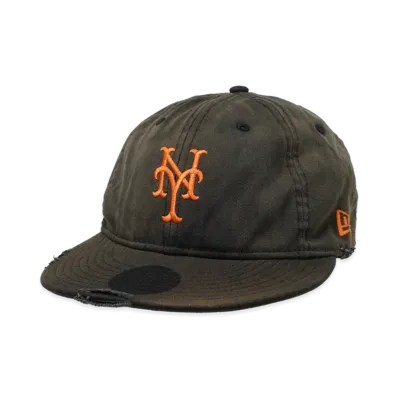 NEW ERA Powered by GORO NAKATSUGAWA (MIN-NANO) 9Thirty New York Mets Damage / Packable Visor / Monterey Wash "Black"