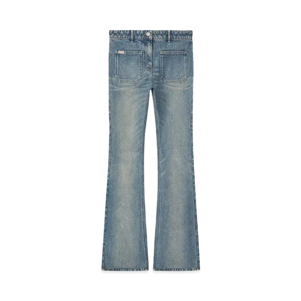 Courreges 2-Pocket Denim Bootcut Pants "Vintage Medium Blue"