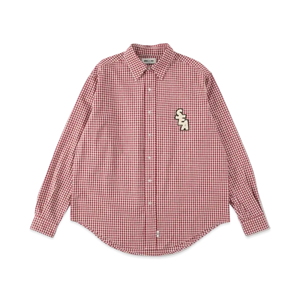 WIND AND SEA GINGHAM PLAID SHIRT "Red"