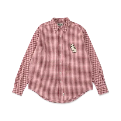 WIND AND SEA GINGHAM PLAID SHIRT "Red"