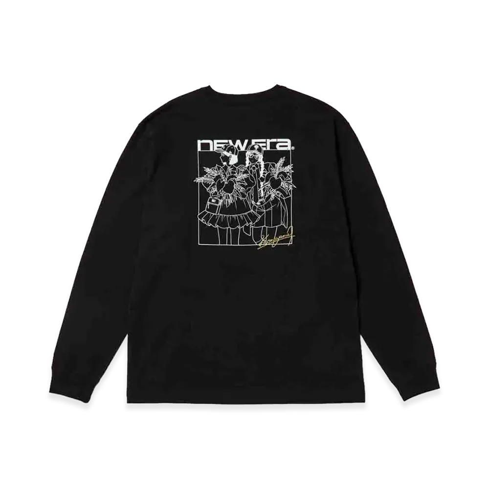 NEW ERA x Illustrators Collection L/S Washed Cotton T-Shirt Akira Komayama "Black"