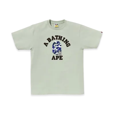 A BATHING APE Bape Camo Go Ape Pointer College Tee "Green"