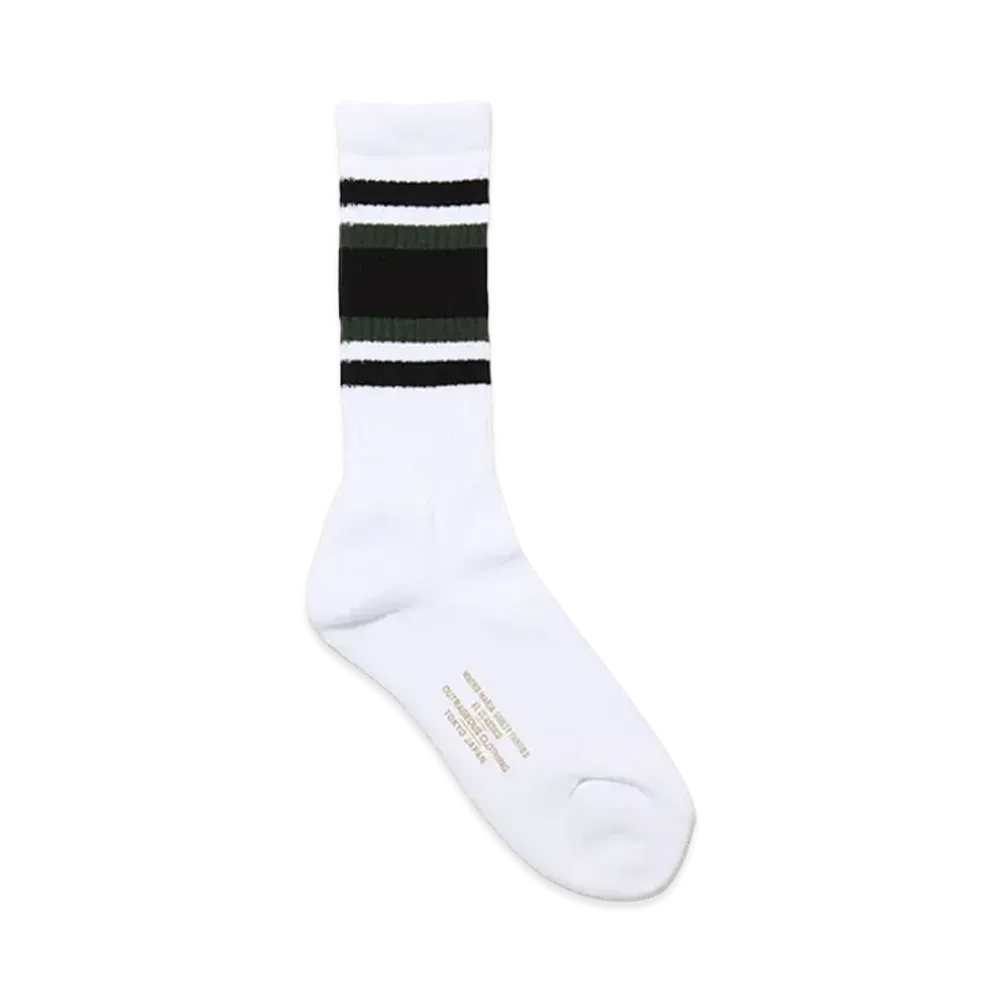WACKO MARIA Striped Jacquard Socks "White/Green"