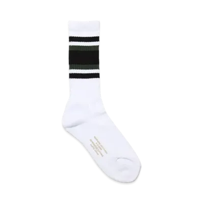 WACKO MARIA Striped Jacquard Socks "White/Green"