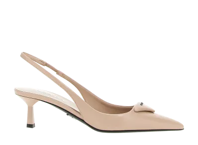 PRADA Women's Triangle Logo Slingback "Pink"