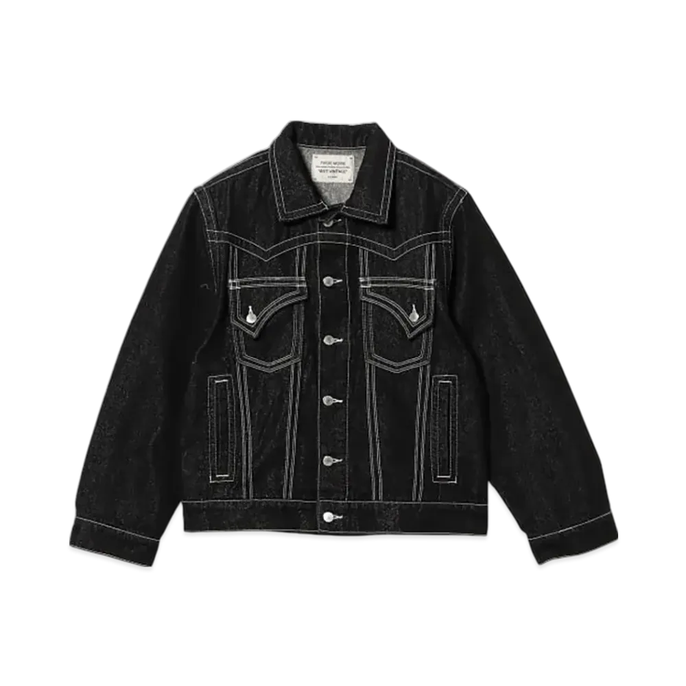 BEAMS FUTURE ARCHIVE Glitter Denim Jacket "Black"