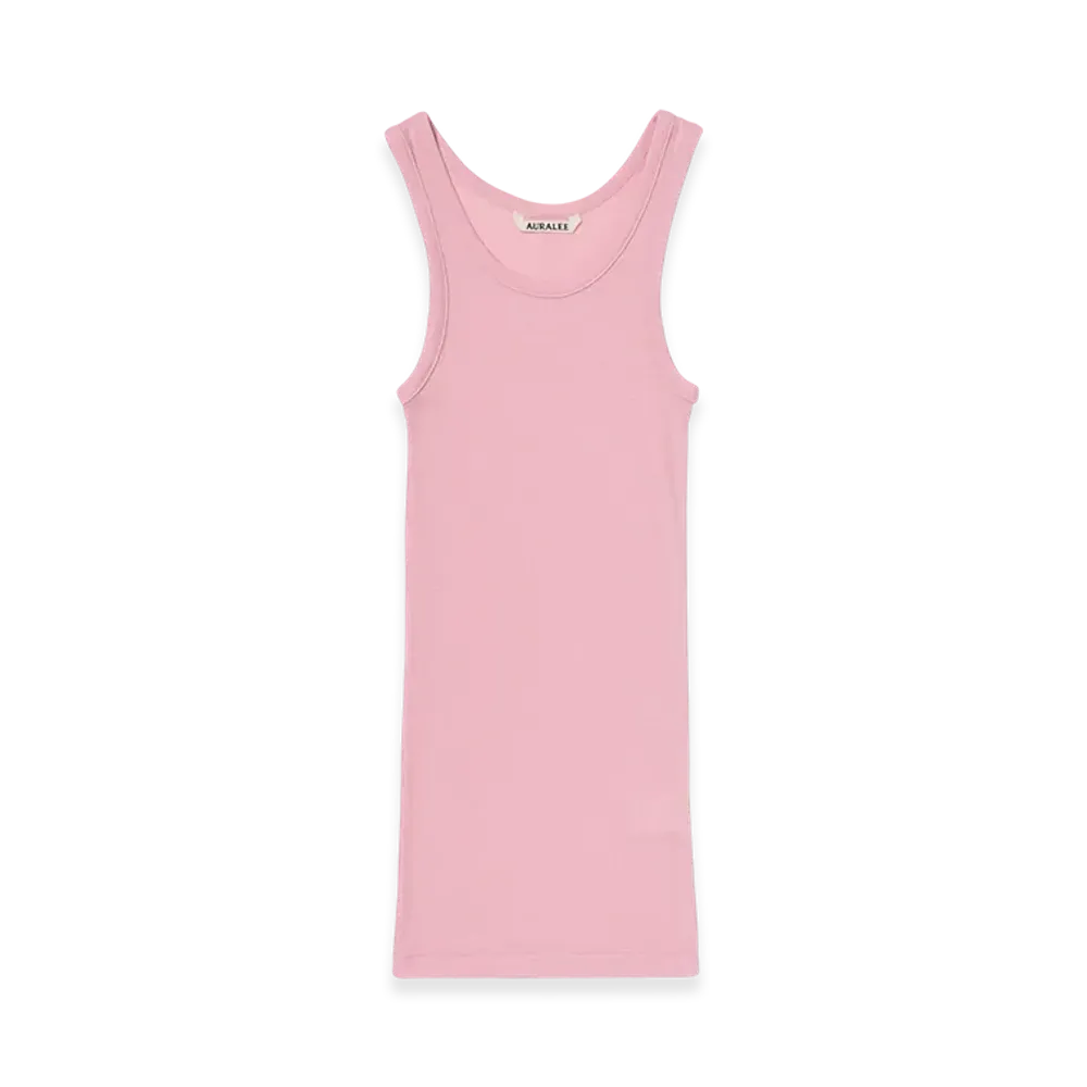 AURALEE Wool Silk Soft Rib Tank "Pink"