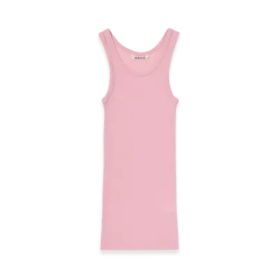 AURALEE Wool Silk Soft Rib Tank "Pink"