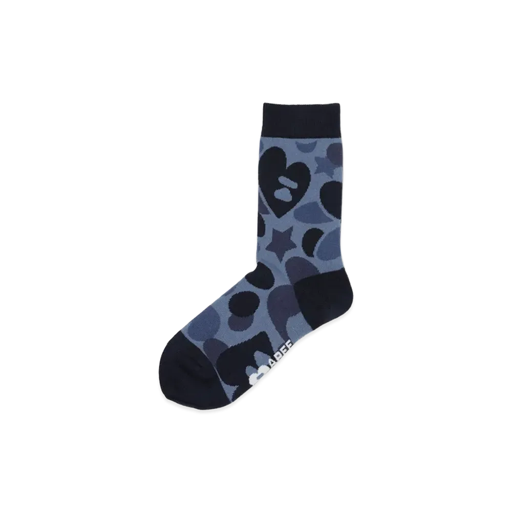 A BATHING APE Women's Camo Socks #1 "Blue"