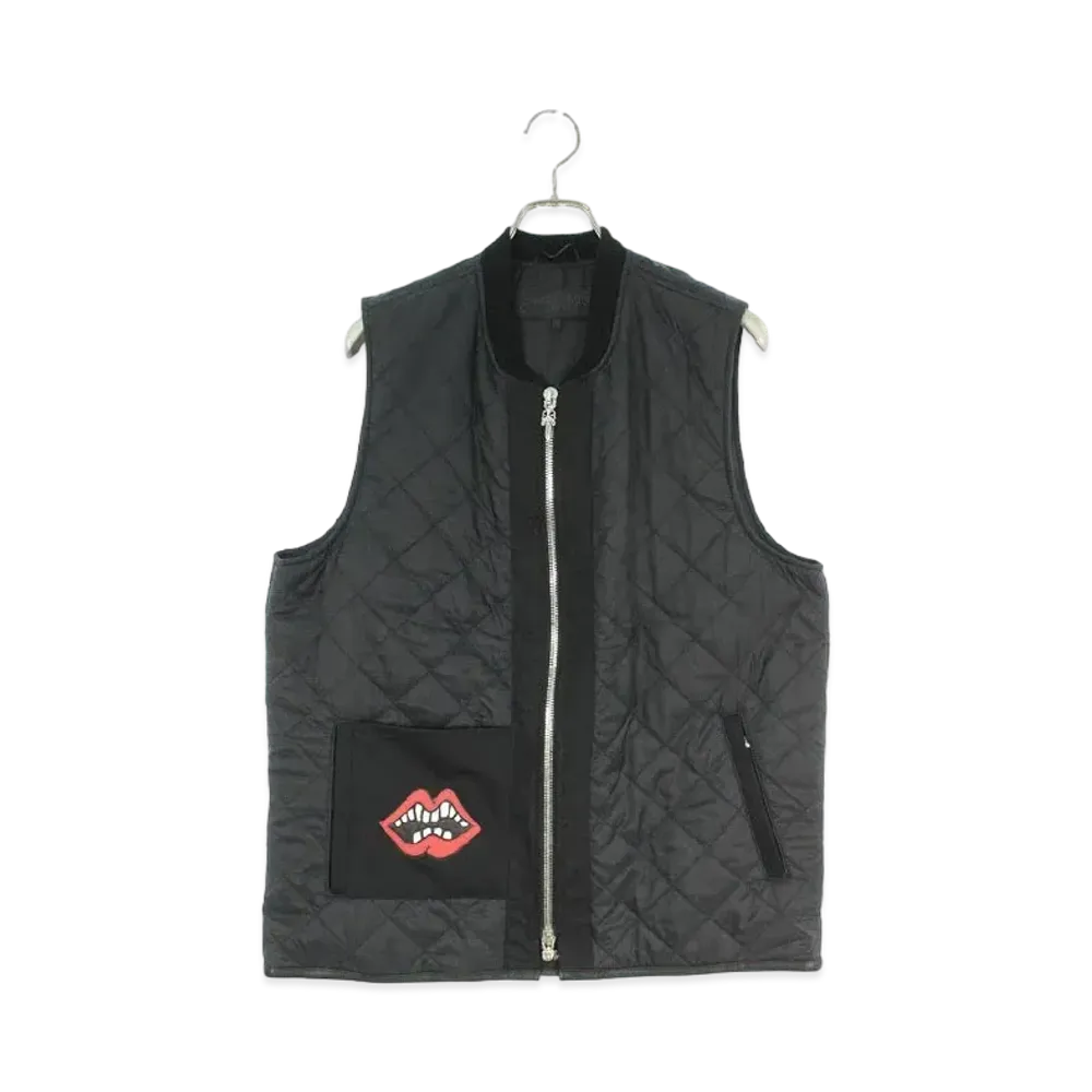 Chrome Hearts PPO Papa Chomper Patch Quilting Vest "Black/Red"