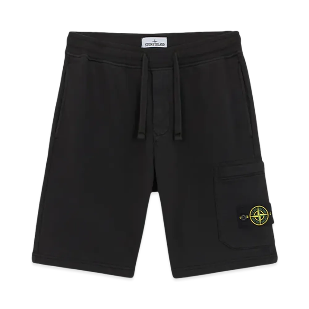 Stone Island 64651 Cotton Fleece Cargo Bermuda Shorts with Pockets - 24FW "Black"