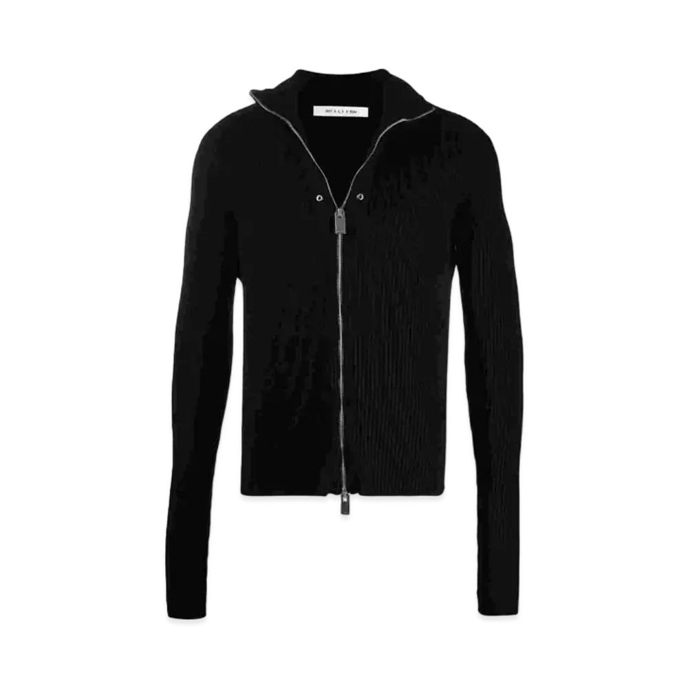 1017 ALYX 9SM Zipped Ribbed Knit Cardigan "Black"