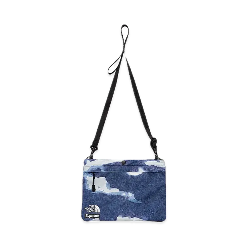 Supreme x The North Face Bleached Denim Print Shoulder Bag "Indigo"