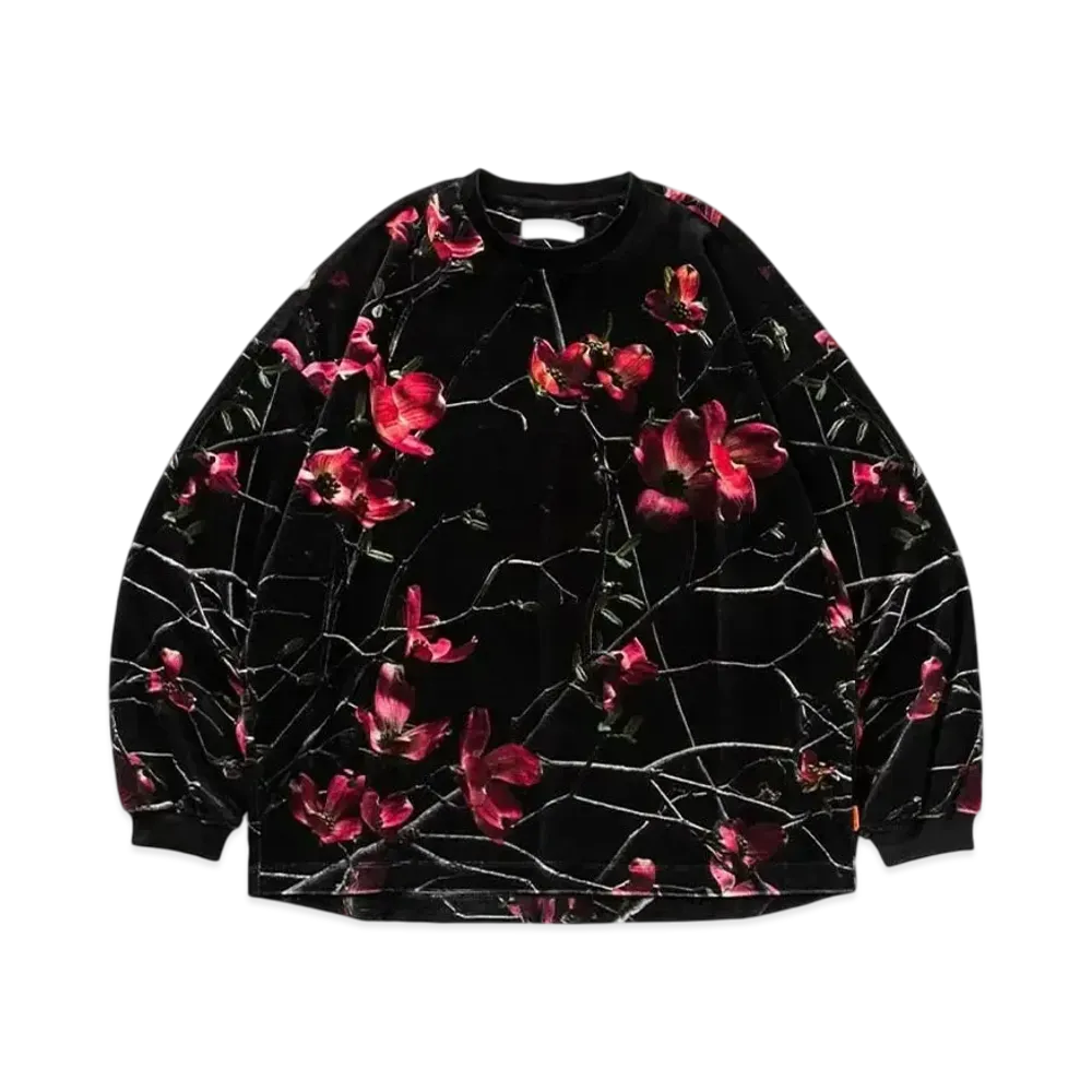 TIGHTBOOTH Dogwood Velour L/S Shirt "Black"