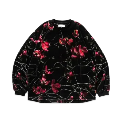 TIGHTBOOTH Dogwood Velour L/S Shirt "Black"