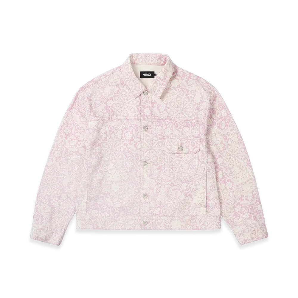PALACE Lace Bleached Denim Jacket "Pink Denim"