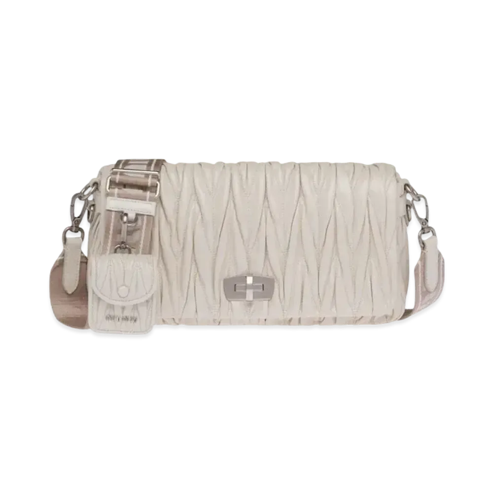 MIU MIU Materasse Shine Shoulder Bag "Off White"