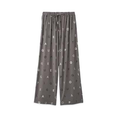 GELATO PIQUE Rayon Logo Pattern Long Pants "Dark Gray"