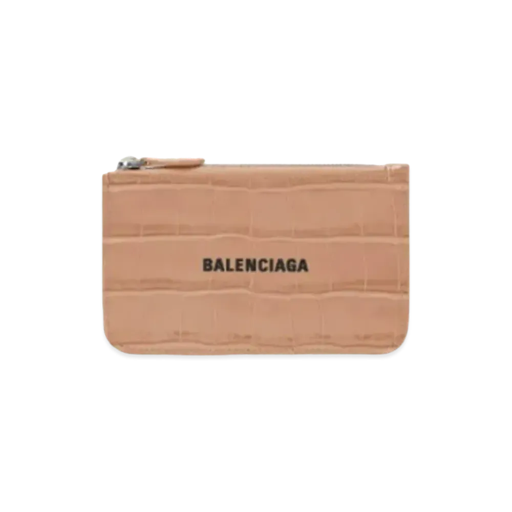 BALENCIAGA Cash Large Long Coin And Card Holder "Beige"