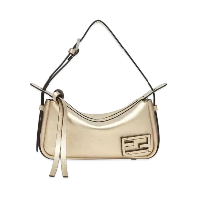 FENDI Simply Fendi Mini Metallic Leather "Gold"