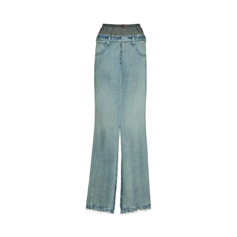 Maison Margiela Women's Anonymity of The Lining Denim Skirt "Light Blue"