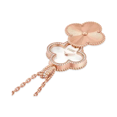 Van Cleef & Arpels Alhambra secret pendant watch "18K Rose gold/Diamond/Mother-of-pearl"